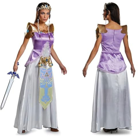 Disguise Women's Deluxe Princess Zelda Costume Dress | Adult Zelda Cosplay Costume | Video Game Character Costume L