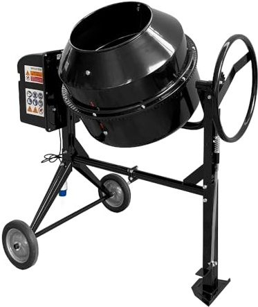 SOGI Betoniera elettrica a bicchiere BEM-160 - capacità 160 L - motore 650 W - per calcestruzzo, malta e intonaco - nera