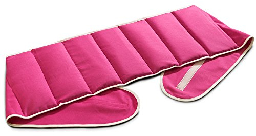 Wärmegürtel Rücken Leinsamenkissen - Gürtel mit Klettverschluss ca. 135cm - 7-Kammer - Wärmekissen - Rückenkissen XXL Körnerkissen - pink