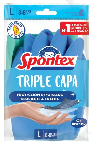 Spontex Triple Layer Glove Size L, Pack of 4