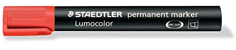 STAEDTLER 350-2 Lumocolor Marker permanent Keilspitze, 2 oder 5 mm, 10 Stück, rot
