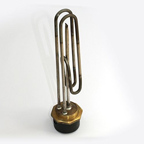 Tesla TIH645 14 Inch 14 Replacement Incoloy Immersion Heater with 11 Inch 11 Incoloy Thermostat 3Kw 2 1/4 Boss Anti-Corrosive