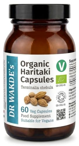 DR WAKDE’S Haritaki Capsules (Terminalia chebula/Hirda) | 60 Veg Caps | Ayurvedic Supplement | Vegan | 100% Herbal | Quantity Discounts