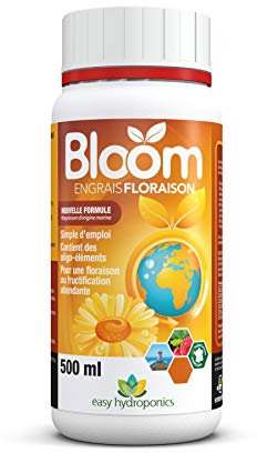 Easy Hydroponics - Nutriments - Bloom 500 ml (floraison) - Engrais complet pour cultures hydroponiques Easy Nutrients 8,5 x 8,5 x 14 cm Noir
