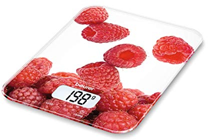 Beurer KS 19 Berry Küchenwaage (digitale Küchenwaage, mit Tara-Zuwiegefunktion, Sensortastenbedienung, 5 kg Tragkraft)