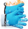Loveuing Gants de Cuisine Silicone et Coton Double Couche Gants de BBQ résistants à la Chaleur/Gants de Cuisson/Gants de Four/Porte-casseroles de Cuisson, 1 Paire