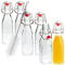 Juvale 6 Pack 250Ml Clear Swing Top Glass Bottles with Stoppers, Cleaning Brush - For Homemade Kombuchav, Hot Sauce Bottles for Vanilla Extract, Infused Oil, Syrup