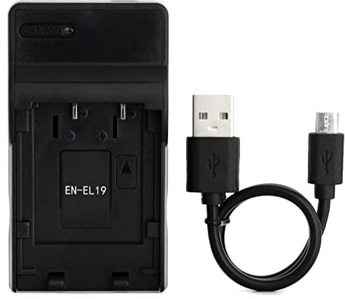 Norifon EN-EL19 USB Cargador para Nikon Coolpix S33, S7000, S6900, S2800, S100, S3100, S4100, S4300, S5200, S6500 Cámara y Más