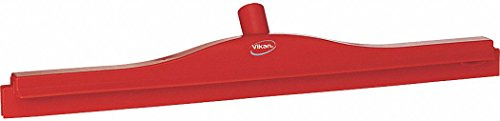 Vikan - Hygiene Vollfarb-Bodenabzieher - Mit festem Hals und Ersatzkassette - 600mm - Rot