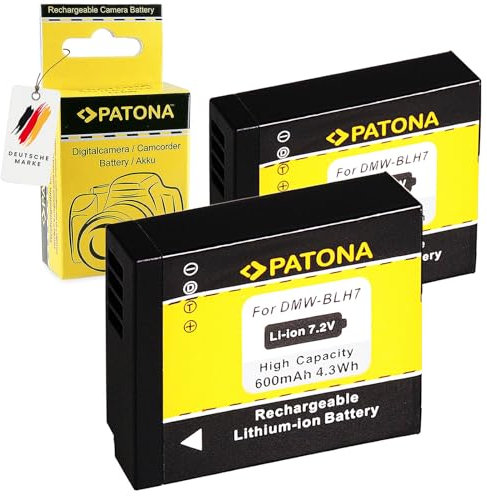 PATONA 2X Batterie de Rechange pour Panasonic DMW-BLH7 DMW-BLH7E Batterie Compatible avec Panasonic Lumix DMC-GM1 DMC-GM5 DMC-GF7 DC-GX800 DC-GX880 DMW-LX15