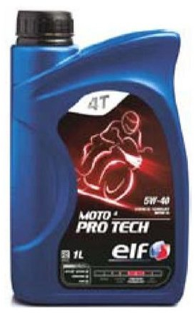 Elf Moto 4 Pro Tech 5W-40, Motoröl, 1 Liter, 100 % synthetisch, für 4-Takt-Motorrad, Motorschutz durch verschleißfeste Eigenschaften