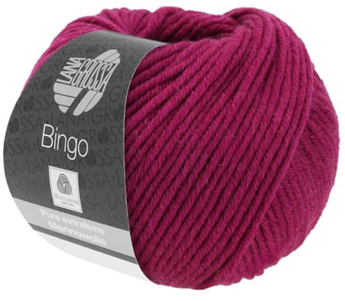 LANA GROSSA Bingo | Extrafeine Merinowolle waschmaschinenfest und filzfrei | Handstrickgarn aus 100% Schurwolle (Merino extrafein) | 50g Wolle zum Stricken & Häkeln | 80m Garn FB 169