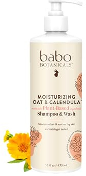 Babo Botanicals Moisturizing Baby Shampoo & Wash (For Sensitive & Dry Scalp & Skin) 473 ml