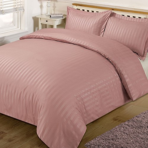 Dreamscene – Copripiumino Matrimoniale con federa in Satin, Set di biancheria da letto, Poliestere, Rosa, King