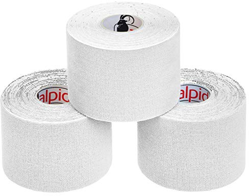 ALPIDEX Kinesiologie Tape 1/3/ 6/12 Rollen Viele Farben 5 m x 5 cm Anwendungsbroschüre Elastisch Wasserfest Hautfreundlich Physio Muskel Tape Set, Farbe:weiß, Menge:3 Rollen