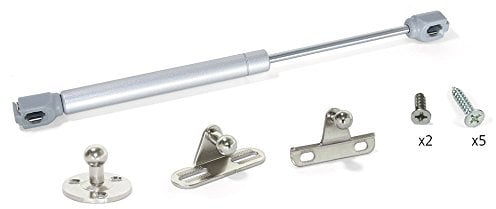 Emuca 1274325 1274325 Pack of 10 Sets Force Gas strut Stay Lift Cabinet Cupboard Door Soft Close Hinge with Brackets and Fixing Screws, Paint Aluminium, 11kg 100mm (10un)