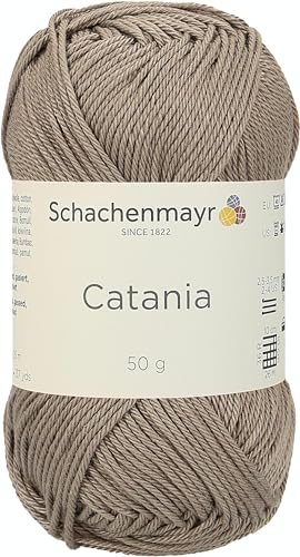Schachenmayr 9801210-00254 Handstrickgarn, 100% Baumwolle, taupe, 11,5 x 5,2 x 6 cm, 50