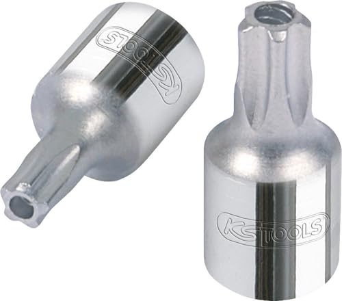 KS Tools 918.1581 1/4 CHROMEplus Bit-Stecknuss Fünfstern, Stirnlochbohrung,TS40