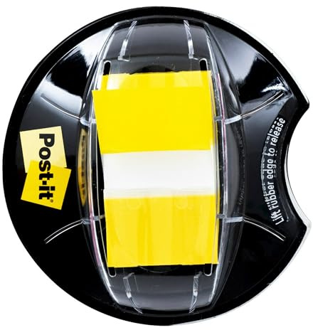 Post-it Flags, Yellow, 1-Inch Wide, 200/Desk Grip Dispenser (680-HVYW)