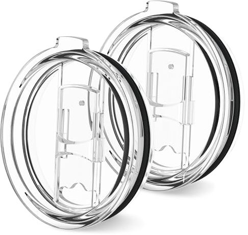 RTIC replacement spill proof and Splash Resistant lid perfect for Yeti rambler cups, Ozark and most other 30 ounce stainless steel tumblers-Twin pack