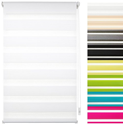 Garduna FIX Duo-Doppel-Rollo #gelb Lemon FÜR TÜREN 70 x 210cm # Smartfix - Klemmfix - ohne Bohren - viele Farben & Größen - Sichtschutz - lichtdurchlässig