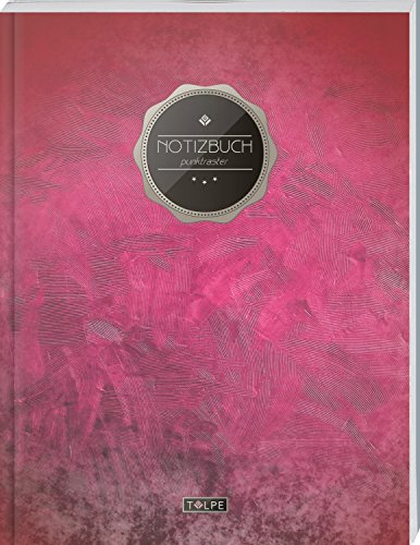 TULPE Punktraster Notizbuch A4 „C006 Blutrot“ (140+ Seiten, Vintage Softcover, Punktkariertes Papier - Bullet Journal, Dickes Notizheft, Skizzenbuch, Tagebuch, Gepunktete Seiten, Dot Grid Notebook)