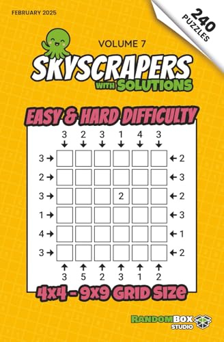 Skyscrapers (Towers): 240 Easy to Hard Logic Number Puzzles: Volume 7 – Challenging Puzzles for Adults and Sudoku Lovers (Skyscrapers (Towers): Puzzle Books)