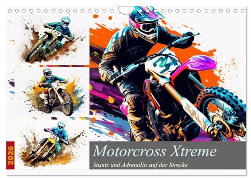 Motorcross Xtreme (Wandkalender 2026 DIN A4 quer), CALVENDO Monatskalender: Tauchen Sie ein in die rasante Welt von Motocross Xtreme, wo Adrenalin und Geschwindigkeit verschmelzen! (CALVENDO Sport)