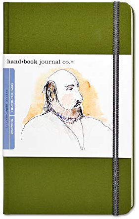 Speedball Drawing Journal Book 5.5 x 8.25 Large Portrait Cadmium Green, Art Sketch Paper For Pen, Ink, Pencil, Markers, For Adult, Kid