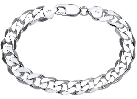 JEWLIX | Herren Panzerkette Armband 925 Sterling Silber 9mm Breit 19cm