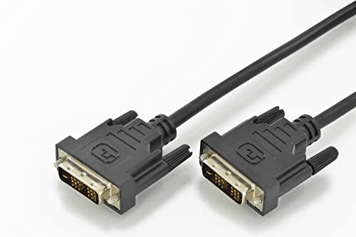 DIGITUS Cable de conexión DVI-D, 2,0 m, DVI (18+1), conector a conector, enlace único, negro