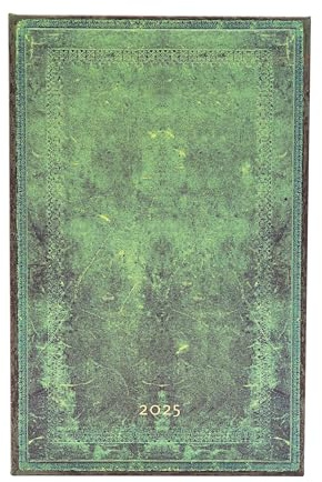 Paperblanks 12-Monatskalender 2025 | Pazifikblau Schlicht | Maxi | Horizontal | Elastikband-Verschluss | französische Version
