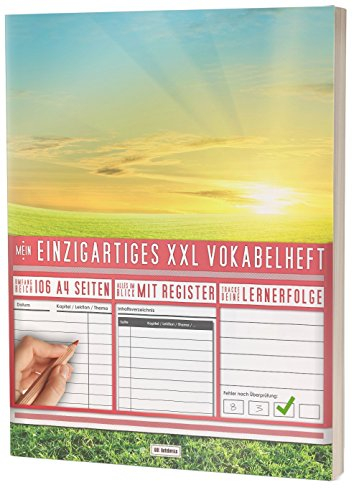 Mein Einzigartiges XXL Vokabelheft: 100+ Seiten, 2 Spalten, Register / Lernerfolge auf jeder Seite zum Abhaken / PR101 Frühlings Motiv / DIN A4 Softcover