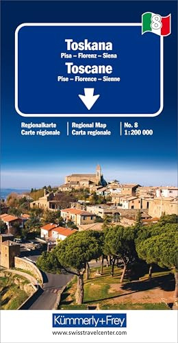 Kümmerly+Frey Regional-Strassenkarte 8 Toskana 1:200.000: Mit Pisa, Florenz und Siena. Inkl. Stadtpläne, Ortsverzeichnis und Reiseinformationen