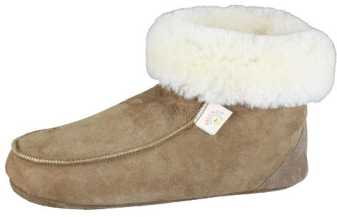 Fellhof Lammfell-Hüttenschuhe, Grau, Unisex, Erwachsene, Naturliebhaber, Feiernde, Slipper