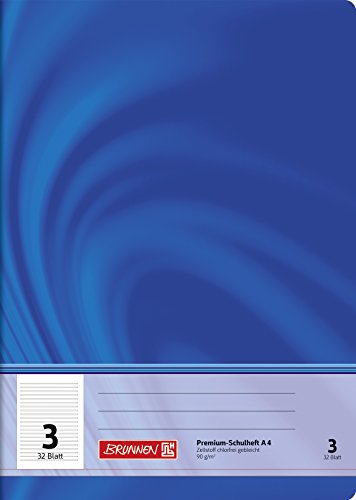BRUNNEN Schulheft Premium Vivendi | A4, Lineatur 3, 32 Blatt, blau