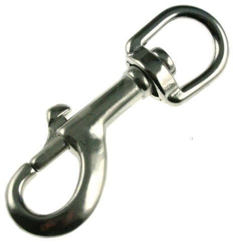 ARBO-INOX® – Gancio a scatto – moschettone girevole – Acciaio inox A4 – 75 x 13 mm