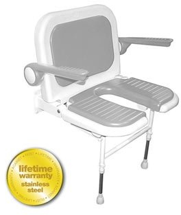 Akw International - Siege de douche rabattables Serie 4000 rembourre en U avec dossier et accoudoirs 582x485x640mm. gris Ref 04260P
