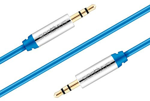 Sentivus 5m Aux Kabel, Audio Klinkenkabel 3,5mm für iPhones, iPads, Smartphones, Tablet & andere Stereo Geräte, blau