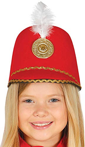 FIESTAS GUIRCA | Roter Majorette Hut für Kinder - Kostümzubehör für Sportpartys und Feiern - Ideal für Jungen und Mädchen - Perfekt für Karneval und Halloween - Rot