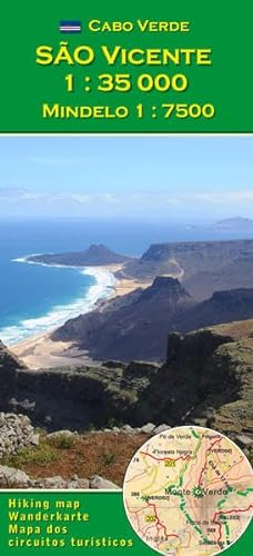 Cabo Verde: São Vicente 1:35000, Mindelo 1:7500: Wanderkarte und Stadtplan