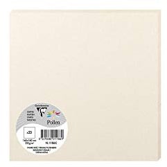 Clairefontaine 1186C - Packung mit 25 Karten Pollen, 16x16cm, 210g, ideal für Einladungen und Korrespondenz, Weiß Perlmutt, 1 Pack
