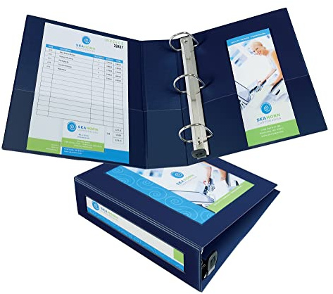 Avery® Heavy-Duty View 3 Ring Binder, 3 EZD® Rings, 1 NVY Blue Binder