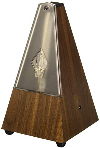 Wittner Metronom Taktell Pyramidenform System Maelzel Serie 800K - Ohne Glocke - Mit Plexiglasdeckel - Nussbaum-Maserung - Mechanisch zum Aufziehen - Keine Batterien erforderlich - Made in Germany