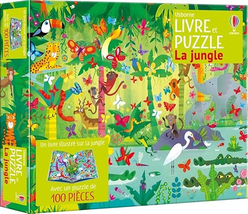 La jungle - Coffret livre et puzzle - Dès 5 ans: Avec 1 puzzle de 100 pièces et 1 livre cherche et trouve