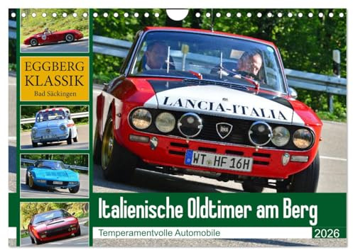 Italienische Oldtimer am Berg (Wandkalender 2026 DIN A4 quer), CALVENDO Monatskalender: Rassig - elegant - schnell (CALVENDO Mobilitaet)