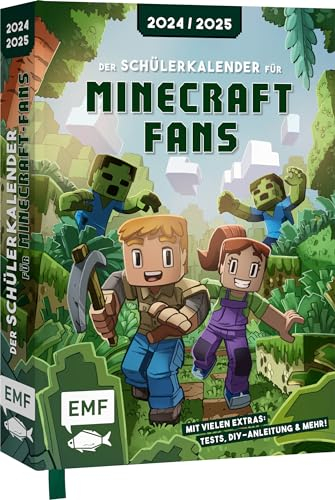 Der Schülerkalender für Minecraft-Fans 2024/2025: Das School-Guidebook mit vielen Extras: Tests, DIY-Anleitung für eine echte Fackel und vieles mehr!