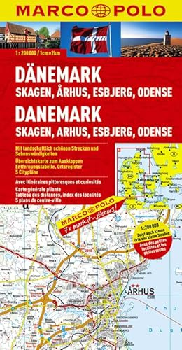 MARCO POLO Karte Dänemark, Skagen, Arhus, Esbjerg: Skagen, Aarhus, Esbjerg, Odense (MARCO POLO Karten 1:200.000)