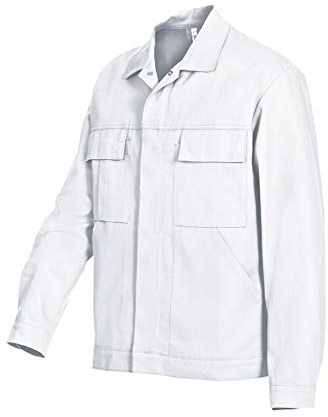 BP Workwear Basic 1485-060-21 Arbeitsjacke - Verdeckte Druckknopfleiste - Reine Baumwolle - Normale Passform - Größe: 64/66 - Farbe: weiß