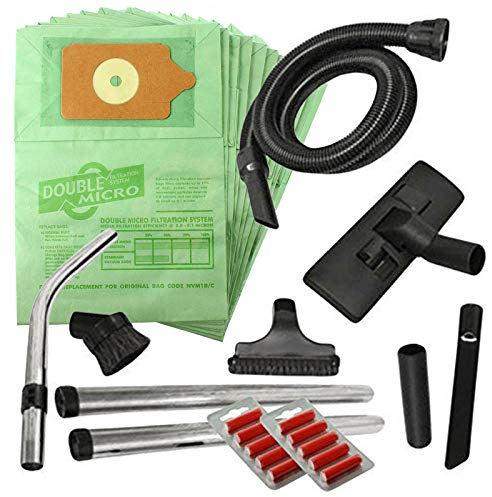 Spares2go Complete Wet & Dry 2.5m Hoover Hose, Rods, Floor & Mini Tool Kit for Numatic Henry Hetty etc Vacuum Cleaners (+ 10 Bags + Fresheners)